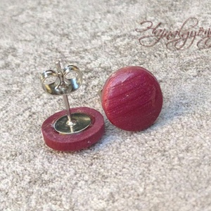 BURGUNDI nemesacél fülbevaló 10 mm - ékszer - fülbevaló - pötty fülbevaló - Meska.hu