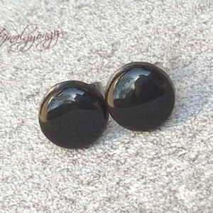 FEKETE nemesacél fülbevaló 10 mm - Meska.hu