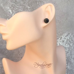 FEKETE nemesacél fülbevaló 10 mm - ékszer - fülbevaló - pötty fülbevaló - Meska.hu