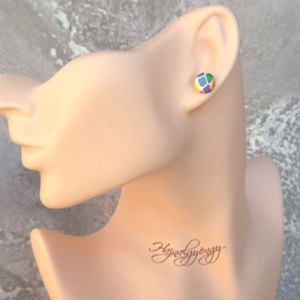 NYÁRI SZÍNEK nemesacél fülbevaló 10 mm - ékszer - fülbevaló - pötty fülbevaló - Meska.hu