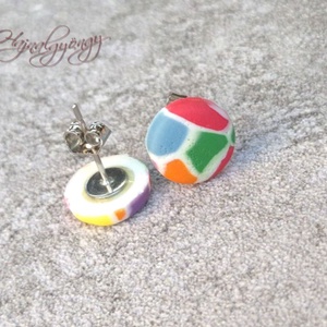 NYÁRI SZÍNEK nemesacél fülbevaló 10 mm - ékszer - fülbevaló - pötty fülbevaló - Meska.hu