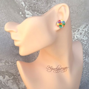 NYÁRI SZÍNEK nemesacél fülbevaló 15 mm - ékszer - fülbevaló - pötty fülbevaló - Meska.hu