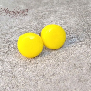 CITROMSÁRGA nemesacél fülbevaló 10 mm - Meska.hu