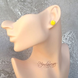 CITROMSÁRGA nemesacél fülbevaló 10 mm - ékszer - fülbevaló - pötty fülbevaló - Meska.hu