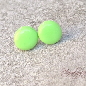 VILÁGOSZÖLD nemesacél fülbevaló 10 mm - Meska.hu