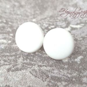 FEHÉR nemesacél fülbevaló 15 mm - Meska.hu