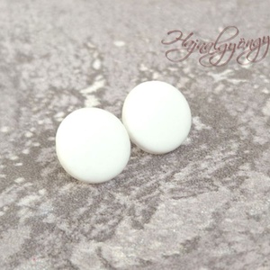 FEHÉR nemesacél fülbevaló 15 mm - ékszer - fülbevaló - pötty fülbevaló - Meska.hu