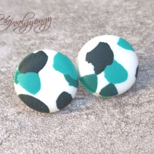 ZÖLD FOLTOS nemesacél fülbevaló 15 mm - Meska.hu