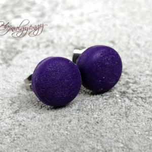 SÖTÉTLILA nemesacél fülbevaló 10 mm - Meska.hu