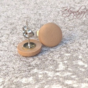 VILÁGOSBARNA nemesacél fülbevaló 10 mm - ékszer - fülbevaló - pötty fülbevaló - Meska.hu