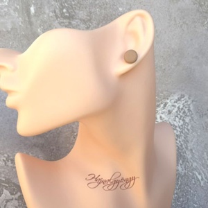 VILÁGOSBARNA nemesacél fülbevaló 10 mm - ékszer - fülbevaló - pötty fülbevaló - Meska.hu