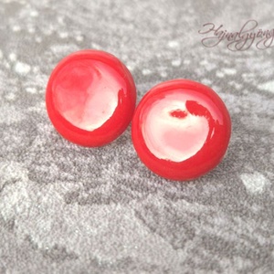 PIROS nemesacél fülbevaló 15 mm - Meska.hu