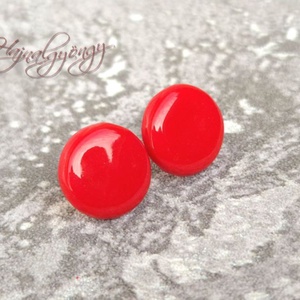 PIROS nemesacél fülbevaló 15 mm - ékszer - fülbevaló - pötty fülbevaló - Meska.hu