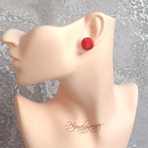 PIROS nemesacél fülbevaló 15 mm - ékszer - fülbevaló - pötty fülbevaló - Meska.hu