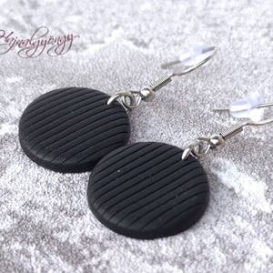 FEKETE nemesacél fülbevaló - Meska.hu