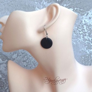 FEKETE nemesacél fülbevaló - ékszer - fülbevaló - lógós kerek fülbevaló - Meska.hu