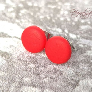 PIROS nemesacél fülbevaló 10 mm - Meska.hu