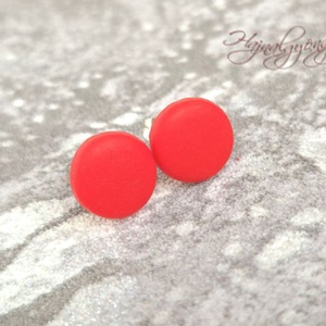 PIROS nemesacél fülbevaló 10 mm - ékszer - fülbevaló - pötty fülbevaló - Meska.hu