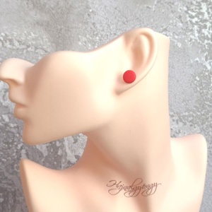 PIROS nemesacél fülbevaló 10 mm - ékszer - fülbevaló - pötty fülbevaló - Meska.hu