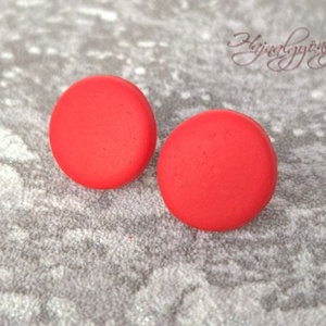 PIROS nemesacél fülbevaló 15 mm - Meska.hu