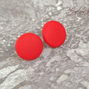 PIROS nemesacél fülbevaló 15 mm - ékszer - fülbevaló - pötty fülbevaló - Meska.hu