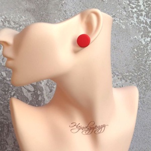 PIROS nemesacél fülbevaló 15 mm - ékszer - fülbevaló - pötty fülbevaló - Meska.hu