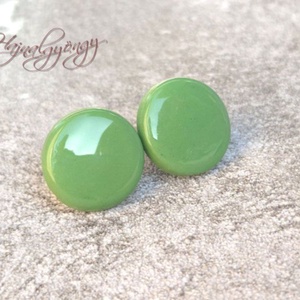 ZÖLD nemesacél fülbevaló 15 mm - Meska.hu