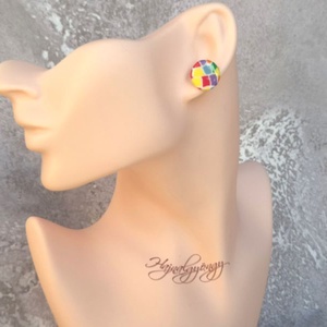 NYÁRI SZÍNEK nemesacél fülbevaló 15 mm - ékszer - fülbevaló - pötty fülbevaló - Meska.hu