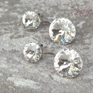 DUPLA CRYSTAL nemesacél fülbevaló  - Meska.hu