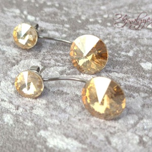 DUPLA GOLDEN SHADOW nemesacél fülbevaló  - Meska.hu