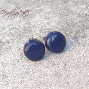 SÖTÉTKÉK nemesacél fülbevaló 10 mm - Meska.hu