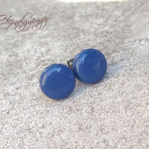 KÖZÉPKÉK nemesacél fülbevaló 10 mm - Meska.hu