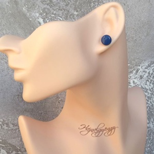 KÖZÉPKÉK nemesacél fülbevaló 10 mm - ékszer - fülbevaló - pötty fülbevaló - Meska.hu