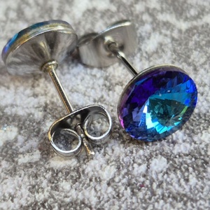 BERMUDA BLUE nemesacél fülbevaló 8 mm - ékszer - fülbevaló - pötty fülbevaló - Meska.hu