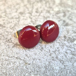 BURGUNDI nemesacél fülbevaló 10 mm - Meska.hu