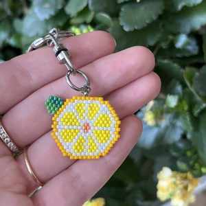 Citrus kulcstartó gyöngyből - táska & tok - kulcstartó & táskadísz - kulcstartó - Meska.hu