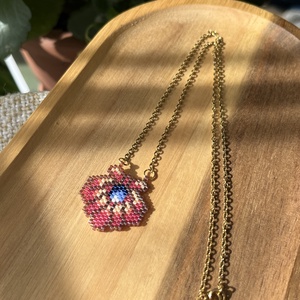 Színes kagyló medál gyöngyből - ékszer - nyaklánc - medálos nyaklánc - Meska.hu