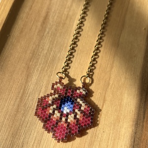 Színes kagyló medál gyöngyből - ékszer - nyaklánc - medálos nyaklánc - Meska.hu