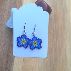 Nefelejcs fülbevaló  - ékszer - fülbevaló - lógó fülbevaló - Meska.hu