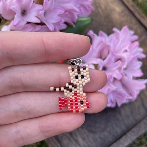 Cica halacskával táskadísz - táska & tok - kulcstartó & táskadísz - táskadísz - Meska.hu