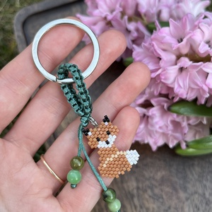 Rókás kulcstartó ásványokkal, Táska & Tok, Kulcstartó & Táskadísz, Kulcstartó, Ékszerkészítés, MESKA