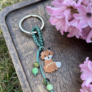 Rókás kulcstartó ásványokkal - táska & tok - kulcstartó & táskadísz - kulcstartó - Meska.hu