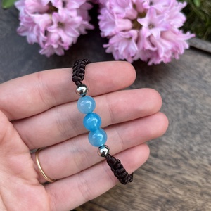 Páros fonott karkötő ásvány gyöngyökkel (állítható méret) - ékszer - karkötő - fonott karkötő - Meska.hu