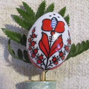 Húsvéti műanyag tojás, korondi mintával díszített. - művészet - más művészeti ág - Meska.hu