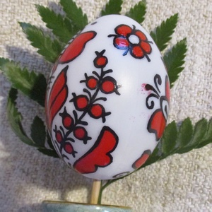 Húsvéti műanyag tojás, korondi mintával díszített. - művészet - más művészeti ág - Meska.hu