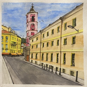 Nizza - akvarell festmény, Művészet, Festmény, Akvarell, Festészet, MESKA