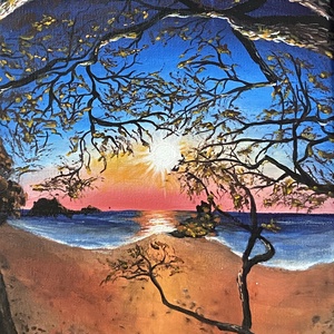 Naplemente - akril festmény feszített vásznon, Művészet, Festmény, Akril, Festészet, MESKA