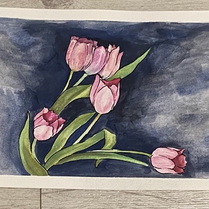 Tulipán akvarell - Meska.hu