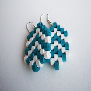 Nyíl minta fülbevaló - ékszer - fülbevaló - lógó fülbevaló - Meska.hu