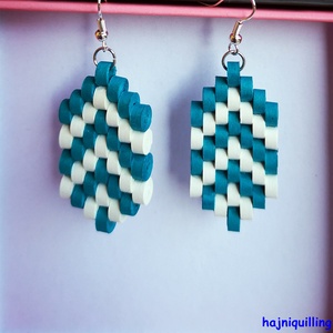 Nyíl minta fülbevaló - ékszer - fülbevaló - lógó fülbevaló - Meska.hu